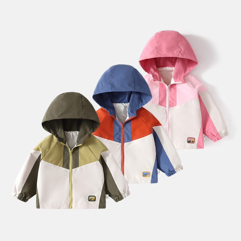 男童冲锋衣春秋婴儿衣服休闲连帽外套秋装宝宝上衣新款幼儿童夹克