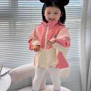 儿童冲锋衣洋气时髦女孩夹克上衣 2024春装 女童外套春秋款 韩系童装