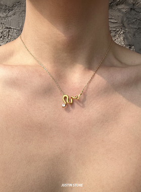 原创设计灵蛇项链男款轻奢小众