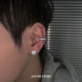 镶钻锆石耳骨夹单只无耳洞耳饰男款 防过敏耳夹 铜合金欧美小众个性