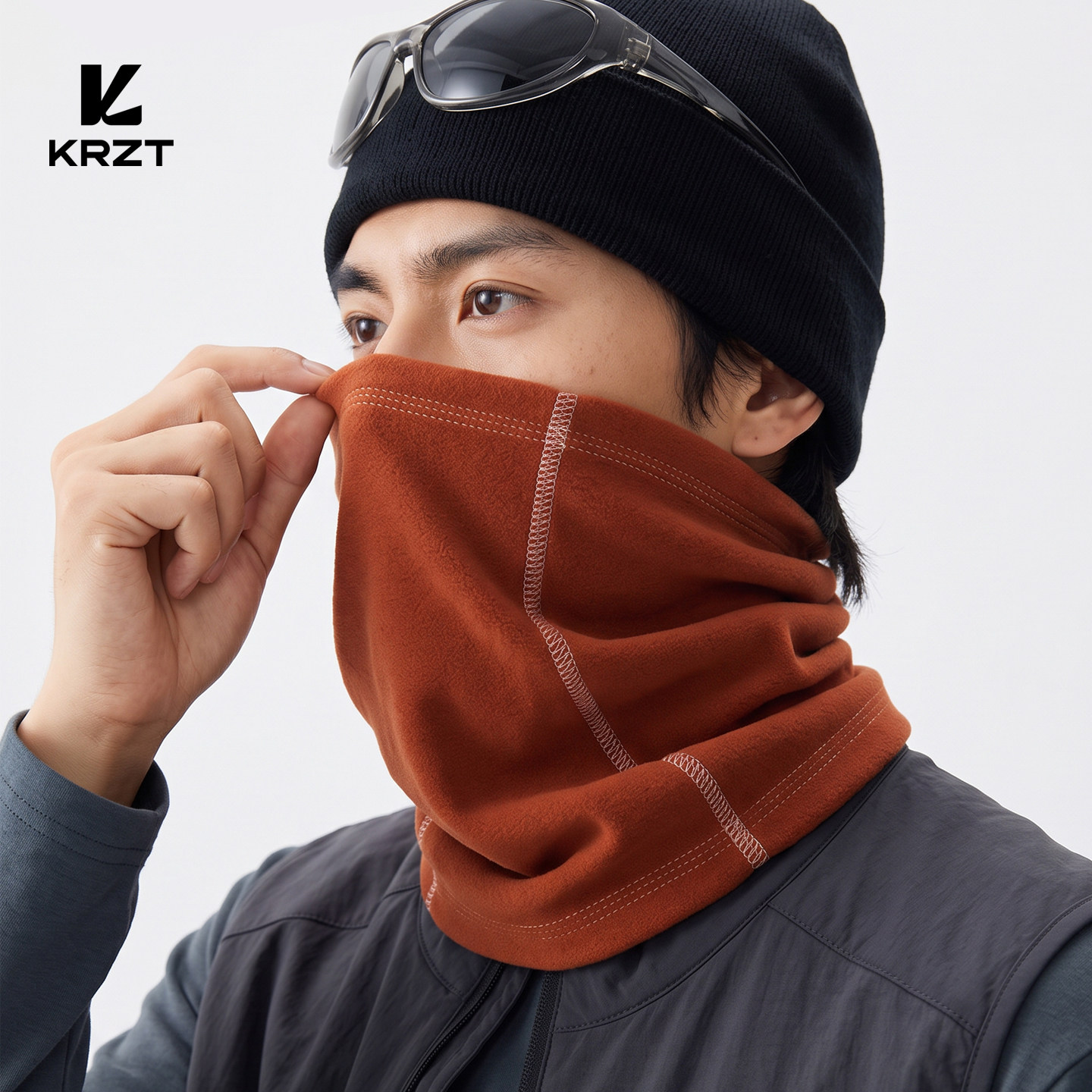 KRZT户外防风护颈围脖2026秋冬款多功能徒步骑行透气面罩男女脖套