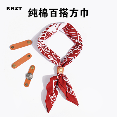 纯棉复古日系小方巾街舞头巾配饰