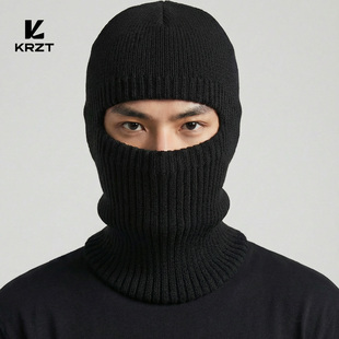 KRZT纯棉巴拉克拉法帽冬季保暖骑行防风御寒面罩围脖帽一体头套潮