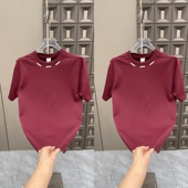 新款 时尚 净版 2025年夏季 纯色透气短袖 T恤上衣男士 潮流休闲半袖 ins