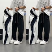 新款 时尚 薄款 2025夏季 凉感空气层弯刀直筒裤 男士 潮流百搭休闲长裤