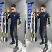 2025年秋冬季 潮流百搭休闲加绒加厚卫衣男潮ins 时尚 节长袖 T恤男士