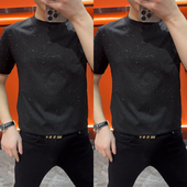 潮流百搭休闲满天星半袖 BXBM2025夏季 ins t恤男士 时尚 薄款 圆领短袖