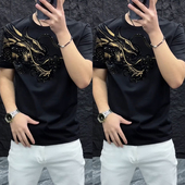 潮流百搭休闲半袖 BXBM2025年夏季 男潮ins t恤男士 时尚 薄款 圆领短袖