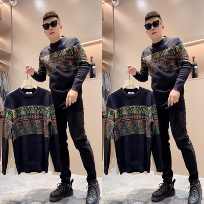 BXBM套头针织提花毛衣