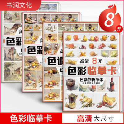 色彩临摹卡水粉色调风景静物单体组合 国美色稿照片对画临摹范本高考联考杭州美术绘画画册技法教程书教材教学书籍