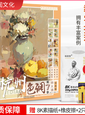 杭州色调第7季第七季 沐尚文化水粉刘刚色彩静物书籍照片对画临摹范本基础敲门砖满分经典美术美院手绘画册集校联考教学教程书教材