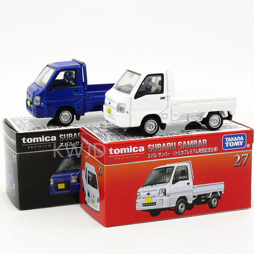 TOMY多美卡合金玩具小汽车模型旗舰版黑盒新TP27斯巴鲁单排运输车