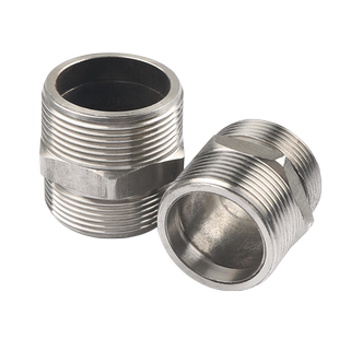 304不锈钢六角外丝内接头对丝直接短接直通不锈钢六角内丝接头