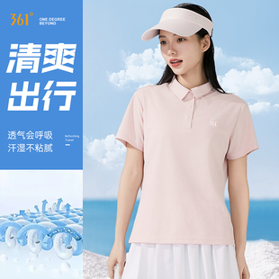 t恤女款 361运动短袖 透气上衣跑步运动服速干polo衫 女2025夏季 新款