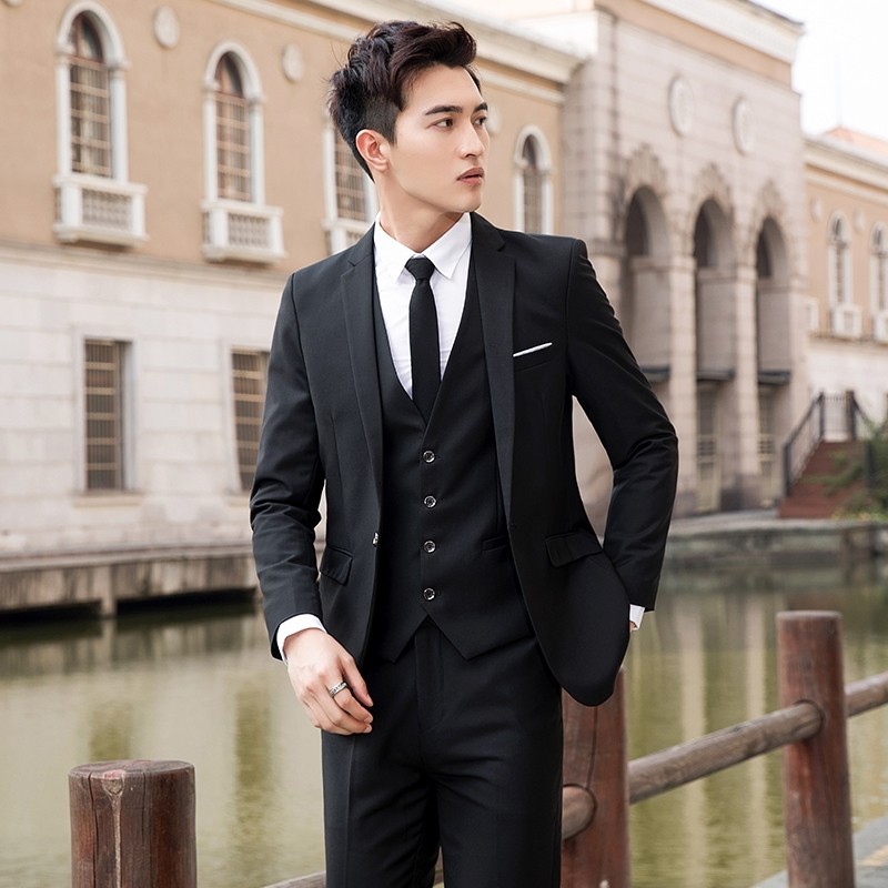 婚纱照摄影男装男士礼服订婚男装西服影楼拍照西装马甲高级感装