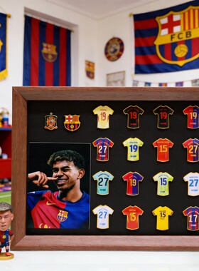 亚马尔克罗斯格列兹曼贝林厄姆姆巴佩徽章相框足球周边送男友礼物