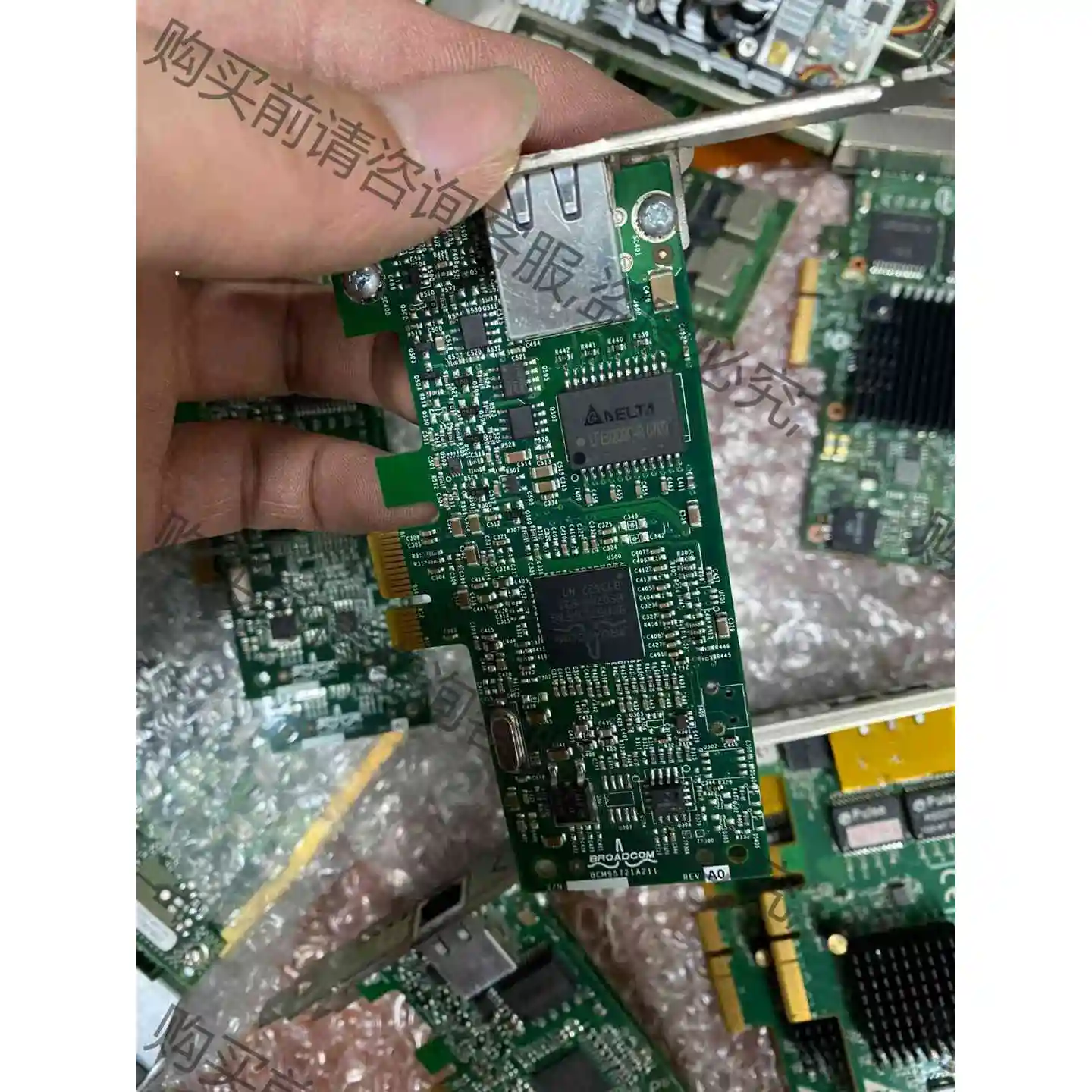 博通 BCM5721芯片，单口千兆以太网网卡，原装拆机，成色 议价产