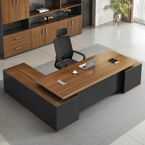 双副柜办公桌老板桌带抽屉柜