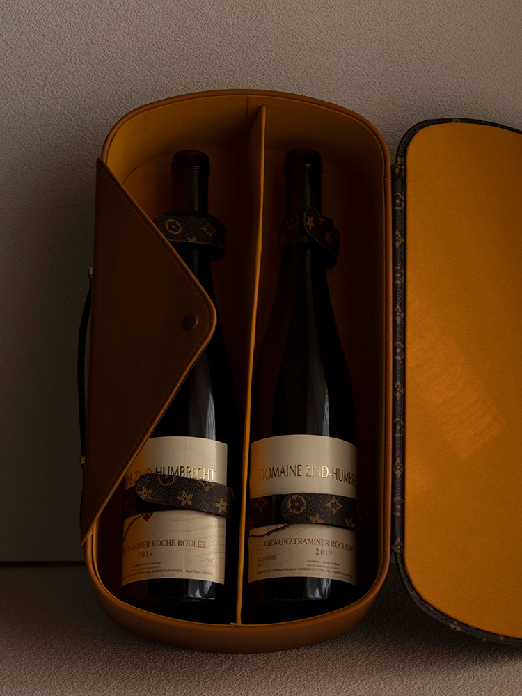 送礼高级红酒礼盒双支皮礼盒礼品袋单雷司令专用LV花纹礼盒高档