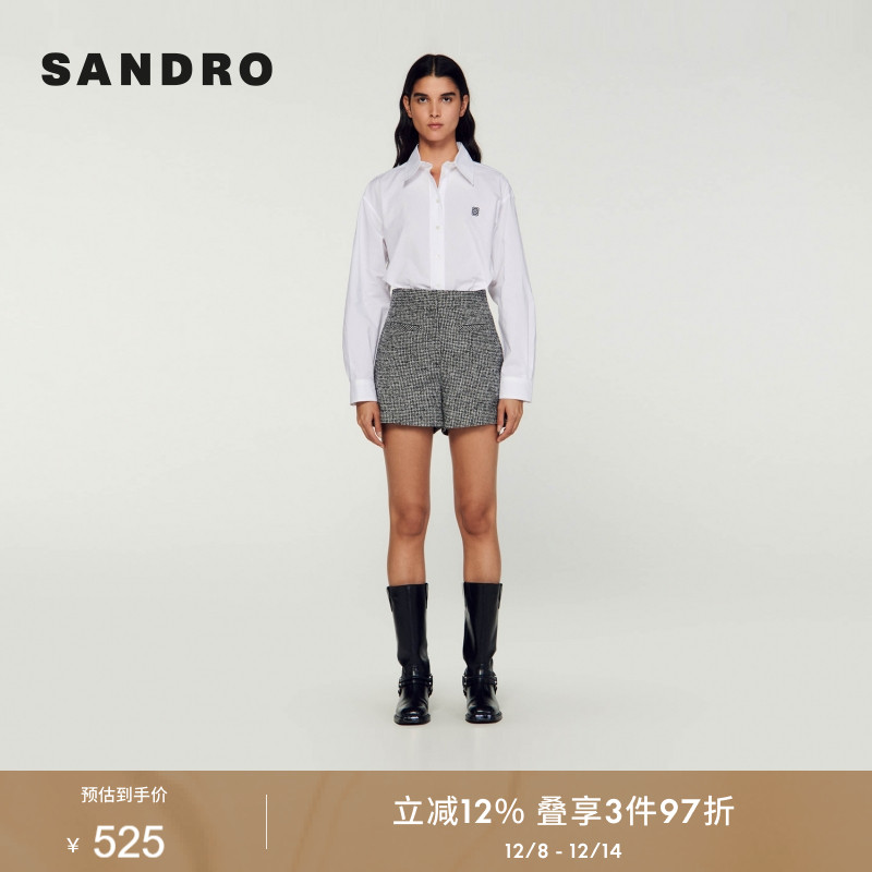 高腰显瘦格纹西装短裤SANDRO