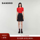 SANDRO 气质褶裥高腰收腰针织半身裙短裙 时尚 Outlets秋冬女装 法式