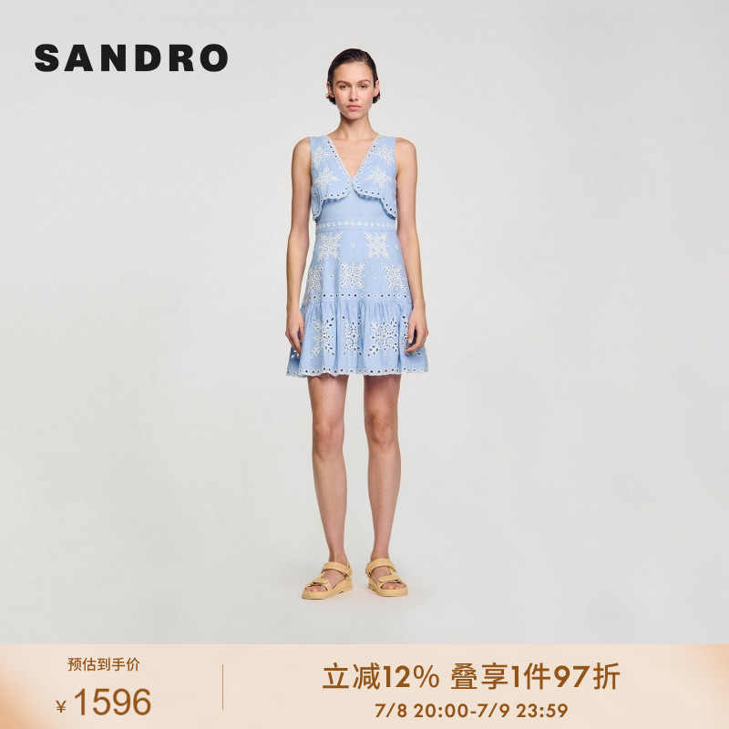 仙气风高腰裙SANDROSANDRO24夏季