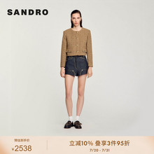 【爆款补单】SANDRO Outlets2024春秋款女装法式短外套SFPVE01030