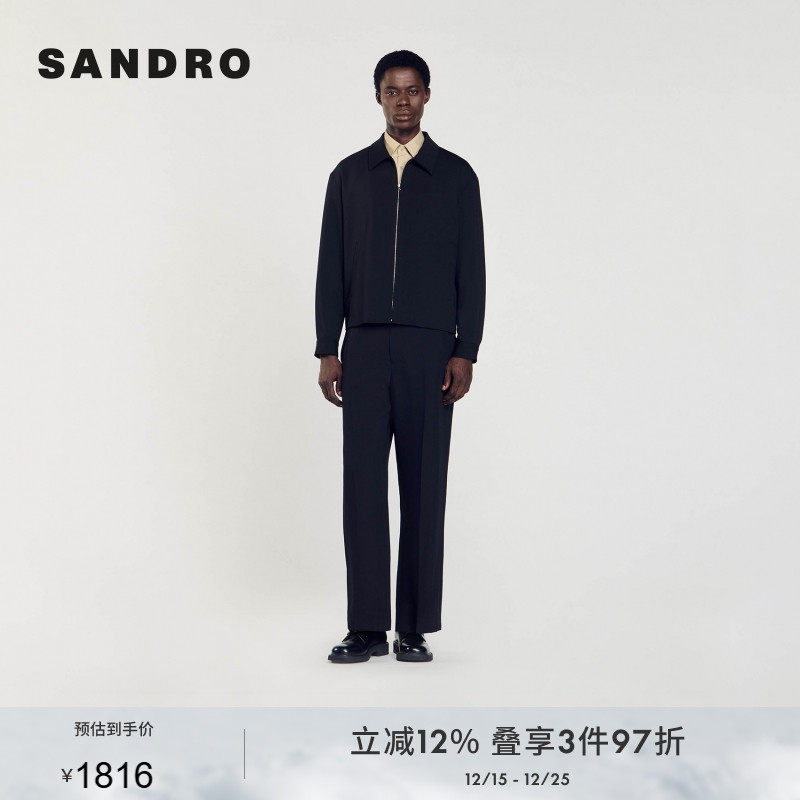 SANDRO黑色长袖夹克外套上衣