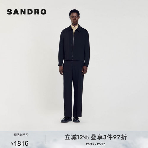 SANDRO黑色长袖夹克外套上衣