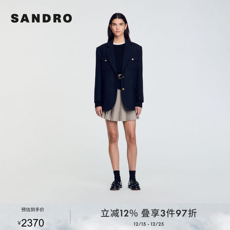 SANDRO Outlets秋冬款女装法式时尚简约通勤休闲西装外套上衣