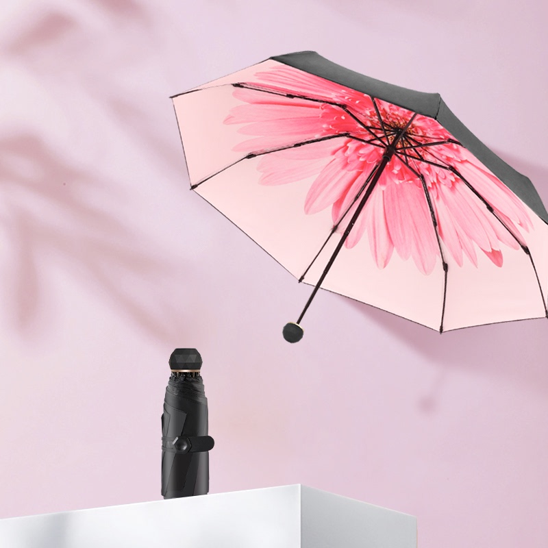 日系晴雨伞女款韩国小型遮阳伞大号手动遮阳摺叠两用森系复古简洁