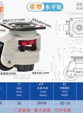 福马轮40F60F80F100F120F150F40S60S80S100S120S重型水平调节轮子
