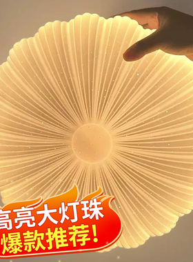 led吸顶灯贝壳卧室灯客厅灯餐厅灯简约现代阳台灯书房灯具儿童灯