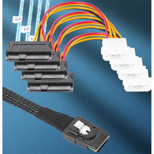 SATA8087-SFF8482+大4PIN电源数据线 速硬盘传输数据转接连接线