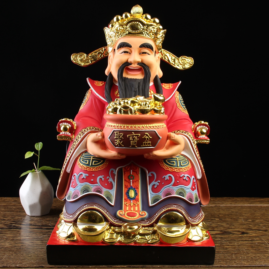 文财神爷佛像供奉家用客厅居家树脂招财神像店铺店面开业礼品摆件