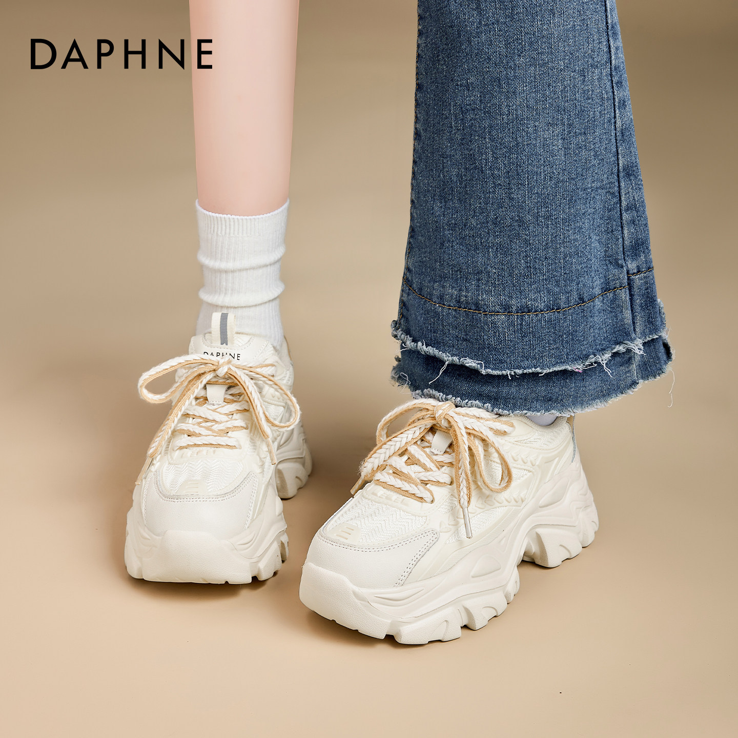 达芙妮厚底老爹鞋女2026新款春季鞋子女小个子增高休闲运动鞋女鞋