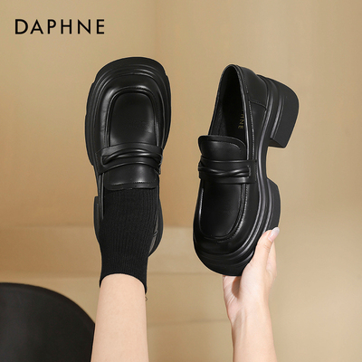 达芙妮厚底乐福鞋女2025新款皮鞋