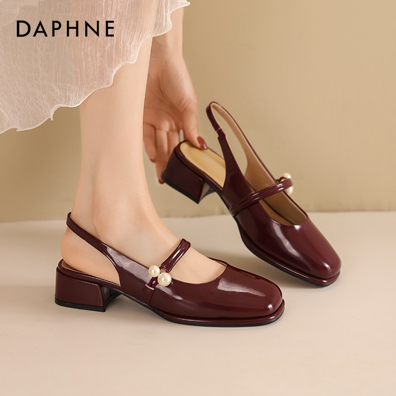 达芙妮厚法式简约女鞋