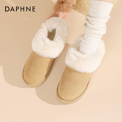 达芙妮雪地靴冬季厚底短靴