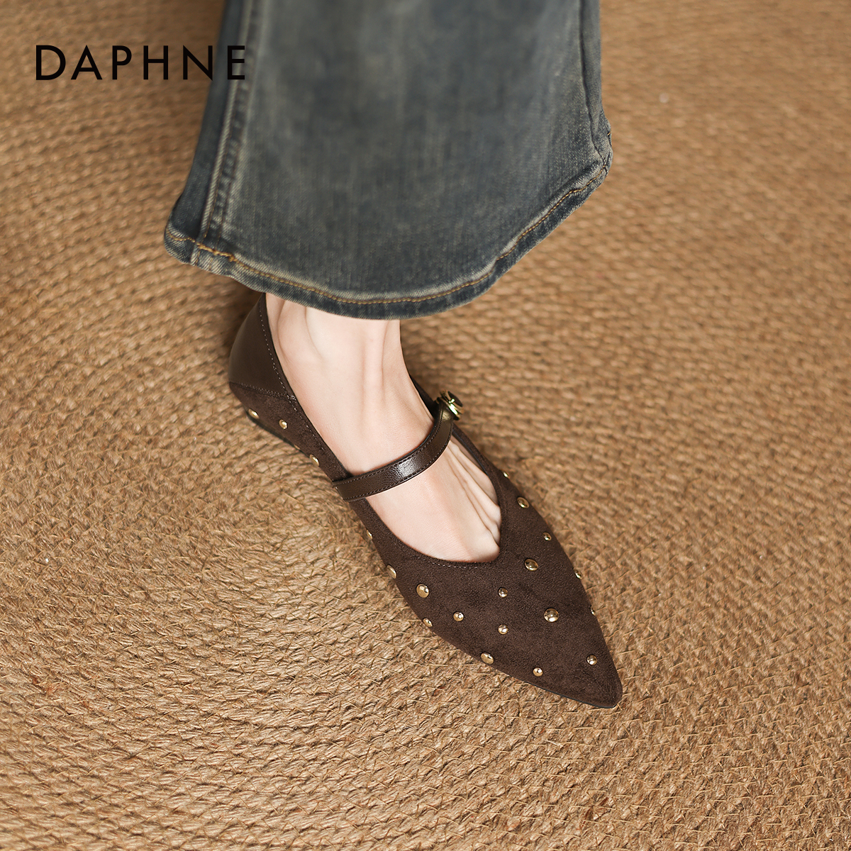 达芙妮平底玛丽珍单鞋女尖头软底