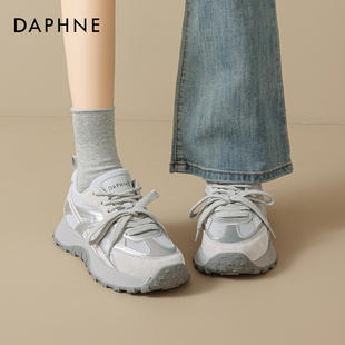 达芙妮厚底老爹鞋女2026夏季新款网面透气运动女鞋阿休闲甘德训鞋
