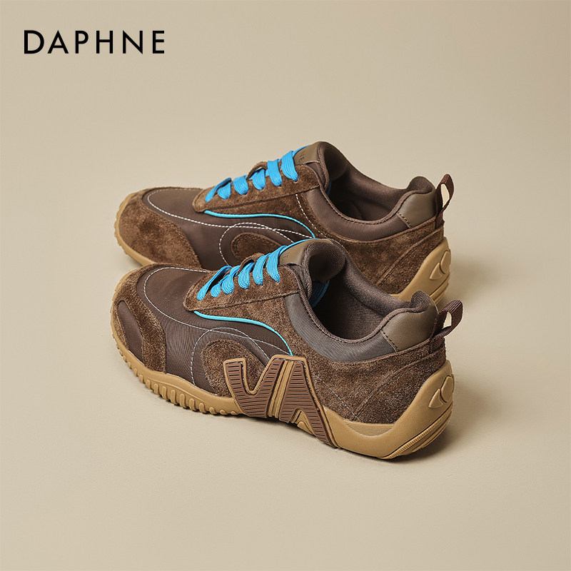 达芙妮复古德训鞋女款巨好看阿棕色甘鞋2025新款厚底老爹鞋子运动,女鞋,时尚休闲鞋,淘宝优惠券,粉丝福利购,淘宝优惠卷