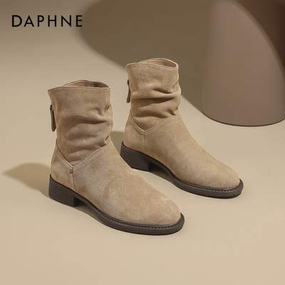 达芙妮短靴女新疆磨砂勃肯靴子