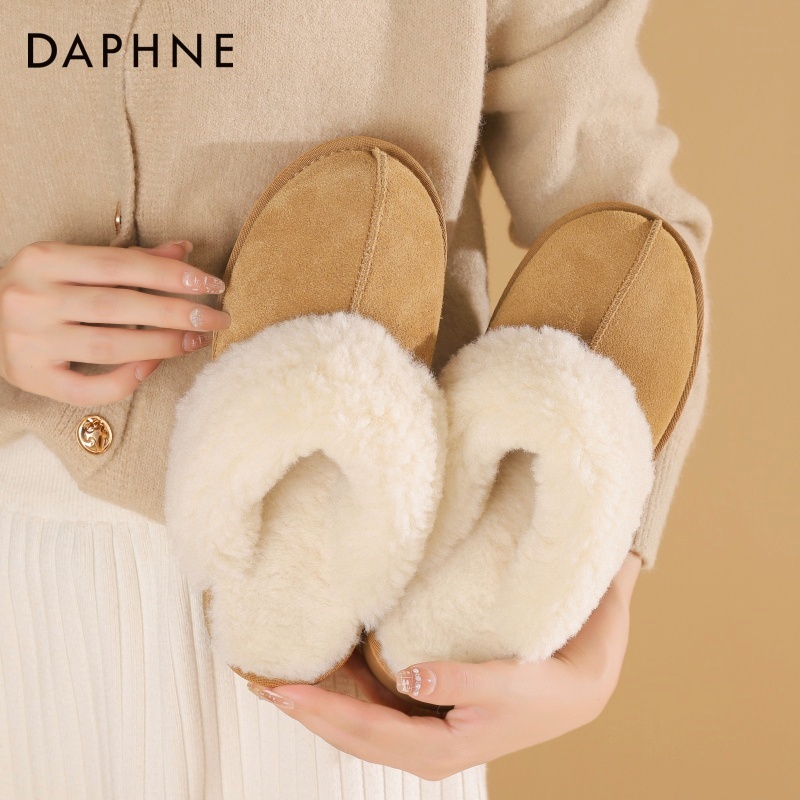 达芙妮毛毛鞋保暖舒适增高轻便潮