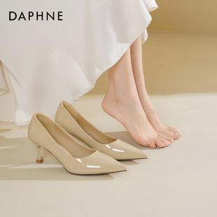 达芙妮高跟鞋女2026新款春季女鞋法式气质尖头鞋子通勤细跟单鞋女