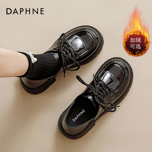 达芙妮英伦软底不累脚小皮鞋小码