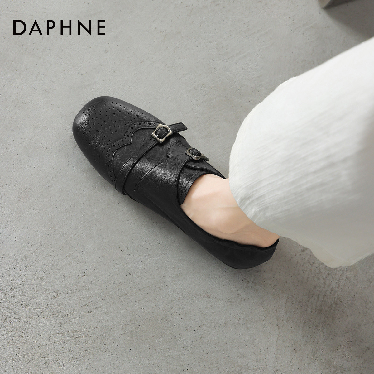 达芙妮黑色乐福鞋女2026新款春季英伦风气质小皮鞋通勤单鞋豆豆鞋,女鞋,乐福鞋（豆豆鞋）,淘宝优惠券,粉丝福利购,淘宝优惠卷