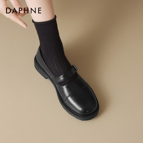 达芙妮秋季新款黑色玛丽珍鞋