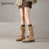 达芙妮中筒女靴子2026新款 复古巨好看骑士马丁短靴炸街秋冬季 超火