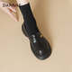 黑色小皮鞋 达芙妮厚底乐福鞋 女 英伦风女鞋 通勤单鞋 女2026新款 春季